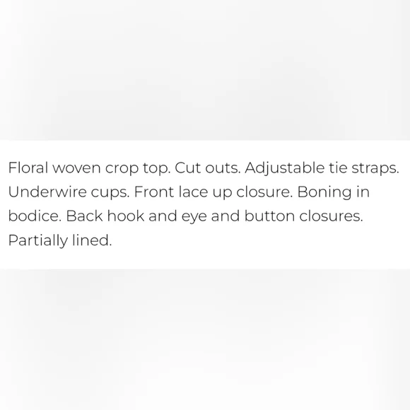 For Love and Lemons Floral Kyra Crop Top in White and Pink, Size M - Picture 14 of 14